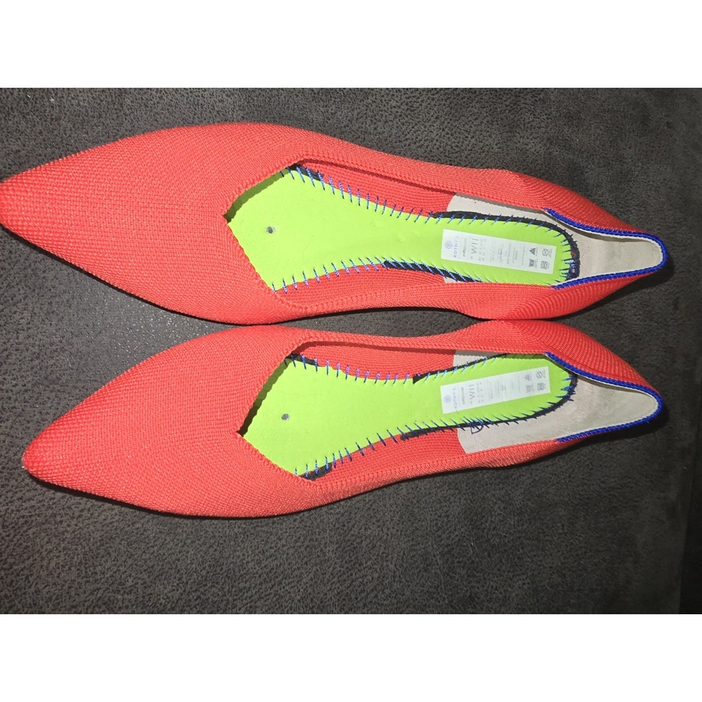 Rothy's Womens Pointed Chili Red Toe Flats Loafer shoes sz W11‎
